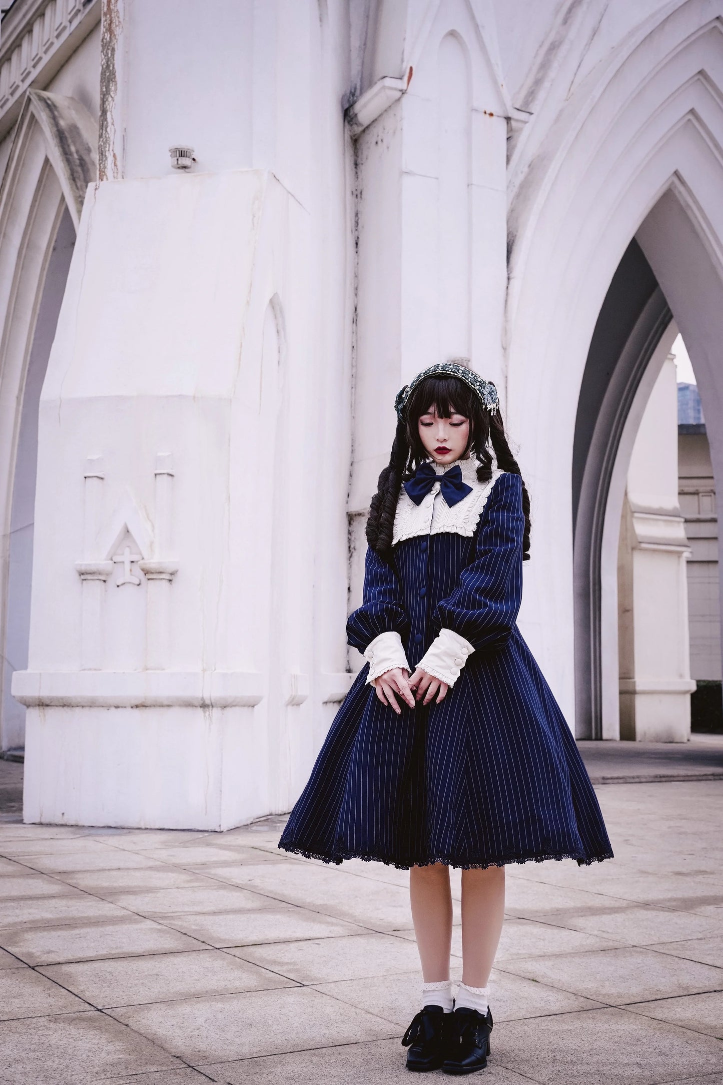 Strawberry Witch~Daily Lolita Coat Sherlock Style Lolita Coat Striped OP
