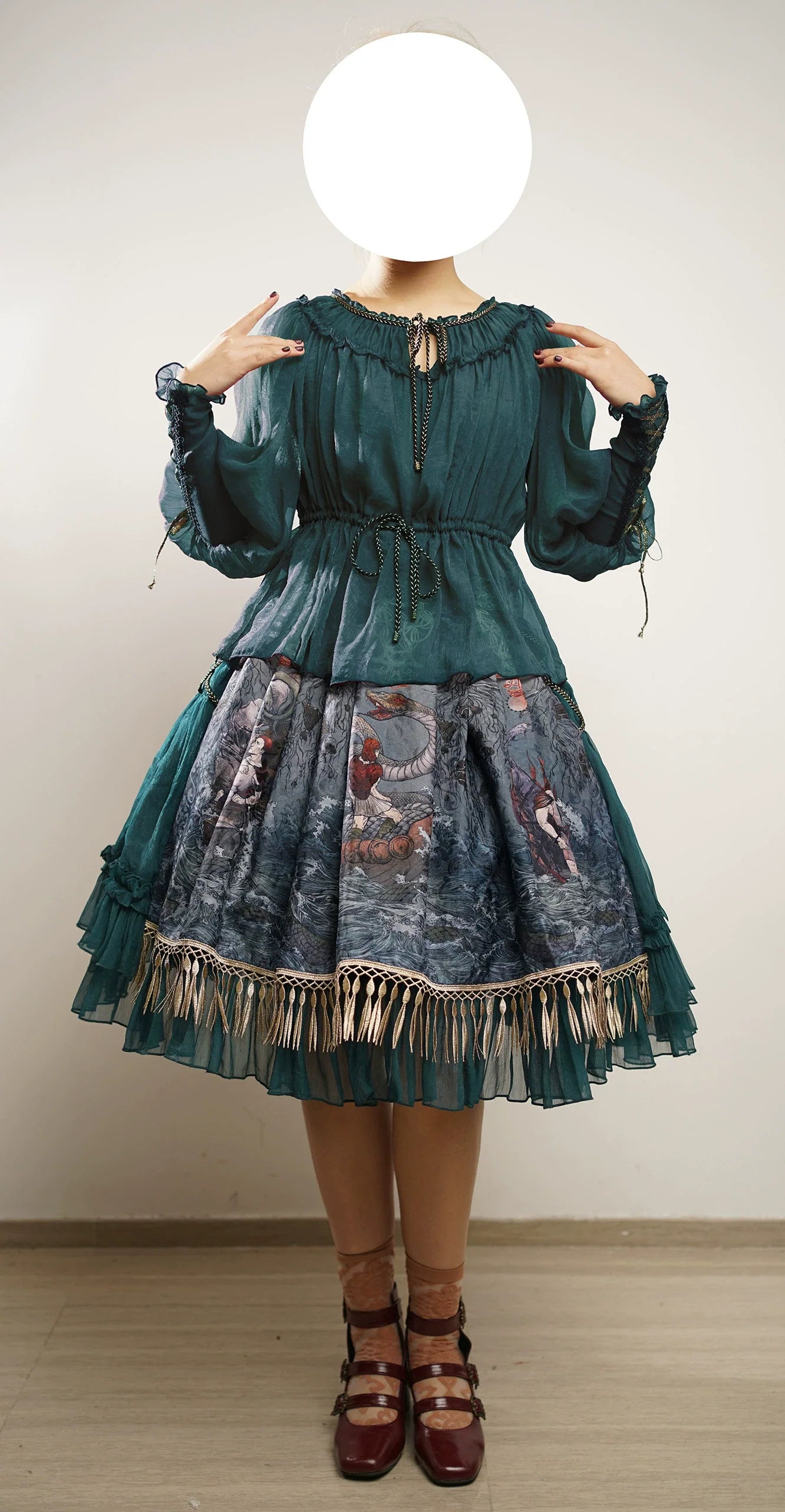 (BFM)FunCcino~Ragnarok~Nordic Style Loki Lolita JSK SK Dress