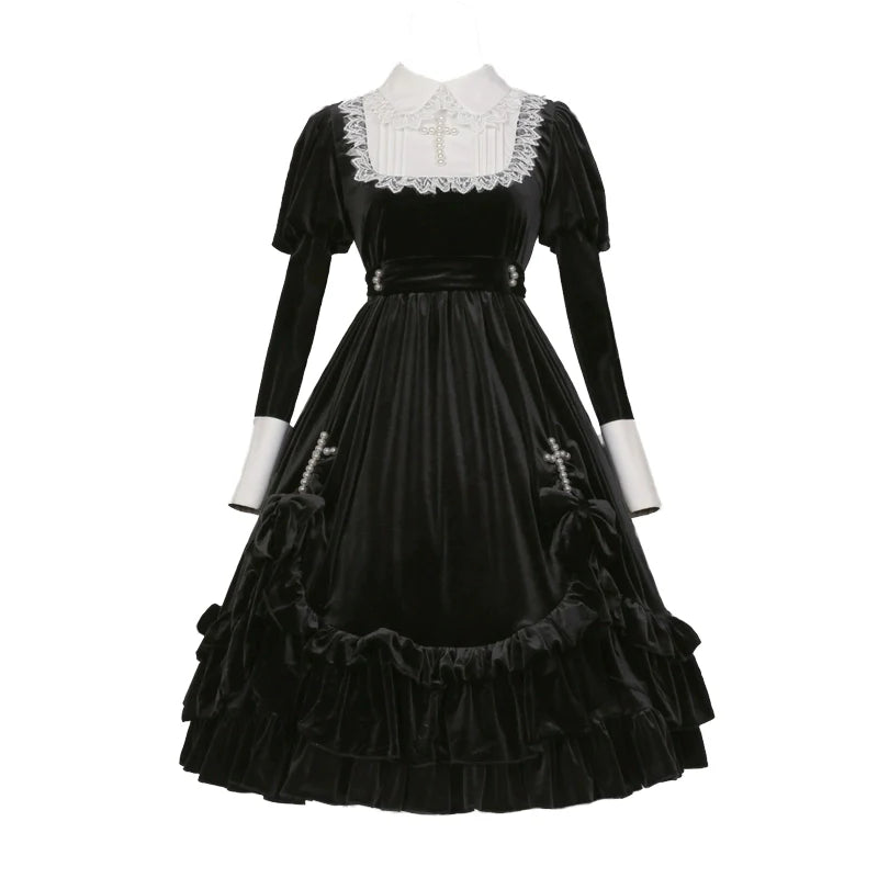 Sweet Date~Halloween Gothic Lolita OP Dress Princess Winter Dress