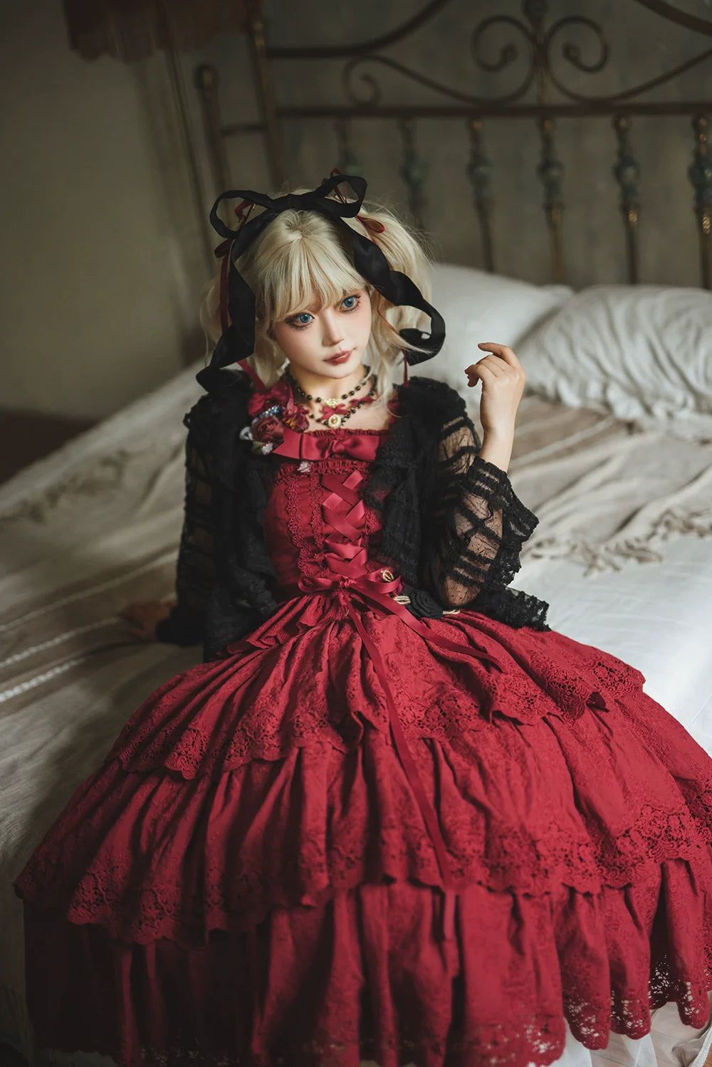 Miss Point~Forest Waltz~Classic Lolita Tiered Skirt Multi-layer Embroidered SK
