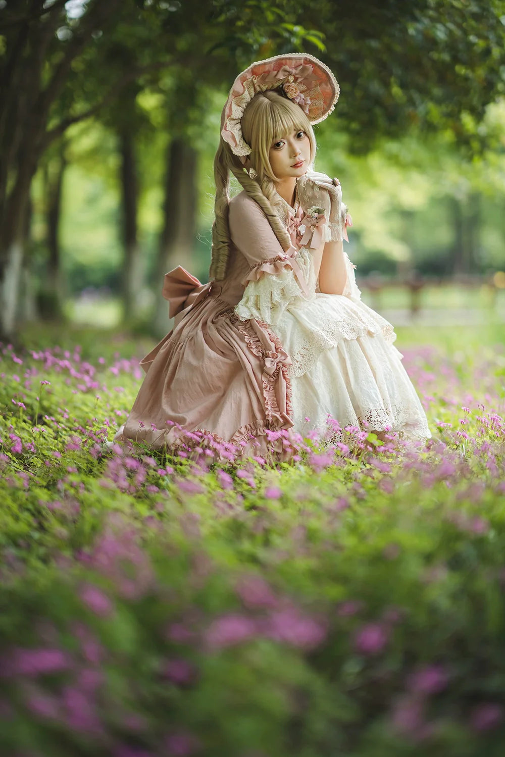 Miss Point~Lilyka Garden~Classic Lolita OP Dress Elegant Floral Wall Princess Sleeve