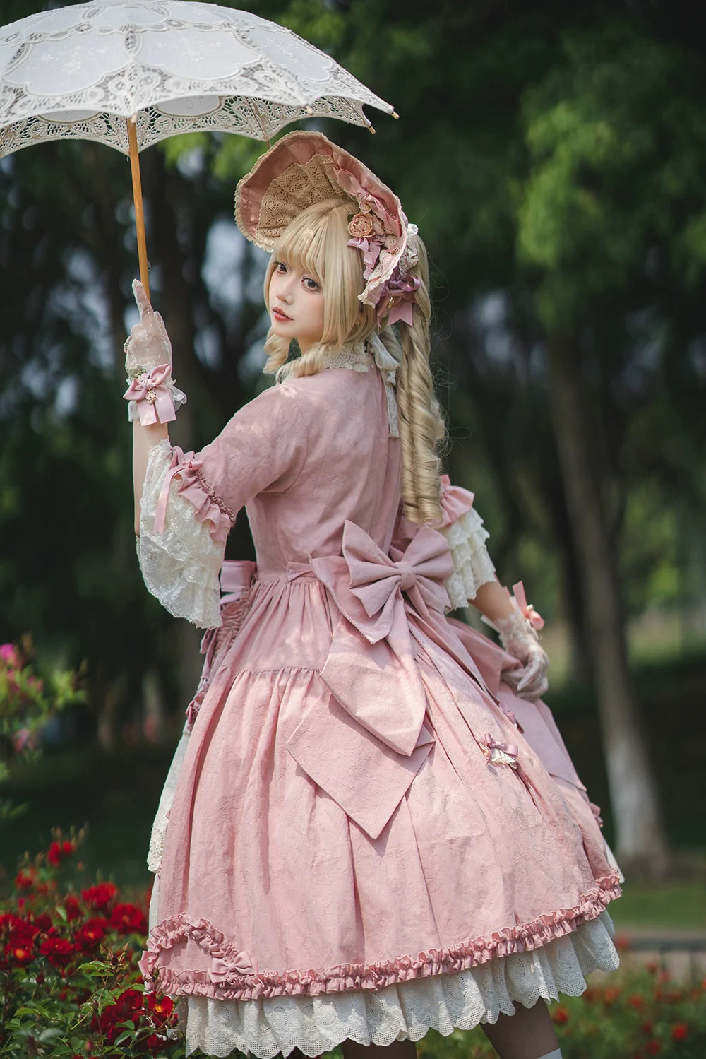 Miss Point~Lilyka Garden~Classic Lolita OP Dress Elegant Floral Wall Princess Sleeve