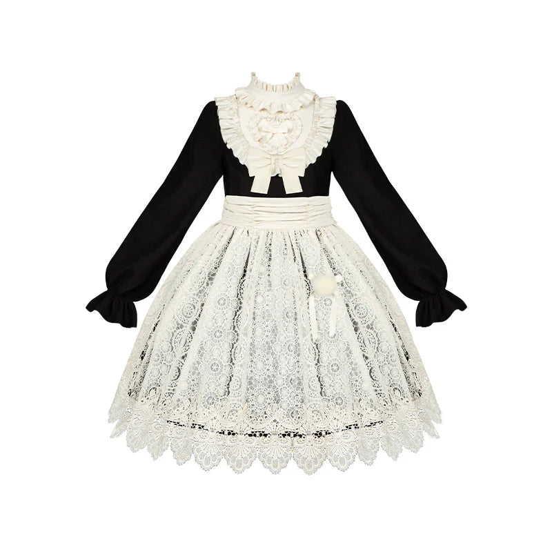 With PUJI~Twilight Choir~Twin Lolita OP Suit Loose Version Dress with Apron
