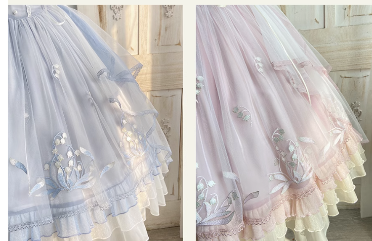 Mieye~Elegant Lolita JSK Flounce Hemline Multicolors
