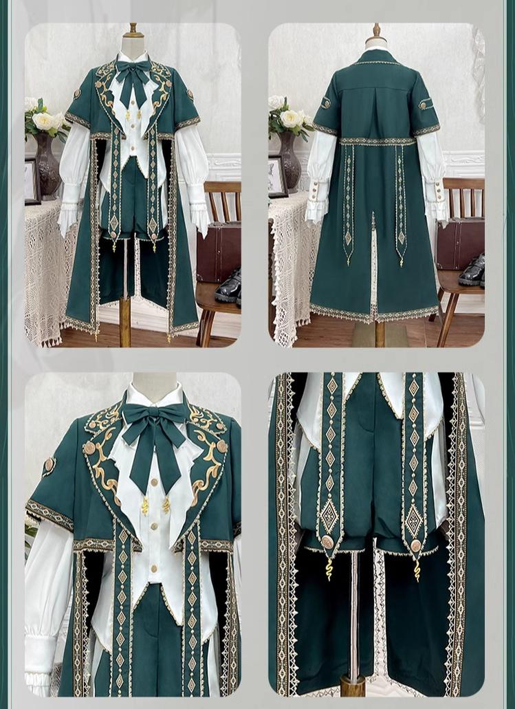 Letters from Unknown Star~Divine Envoy~Ouji Lolita Shorts Suit Military Lolita Coat and Shirt