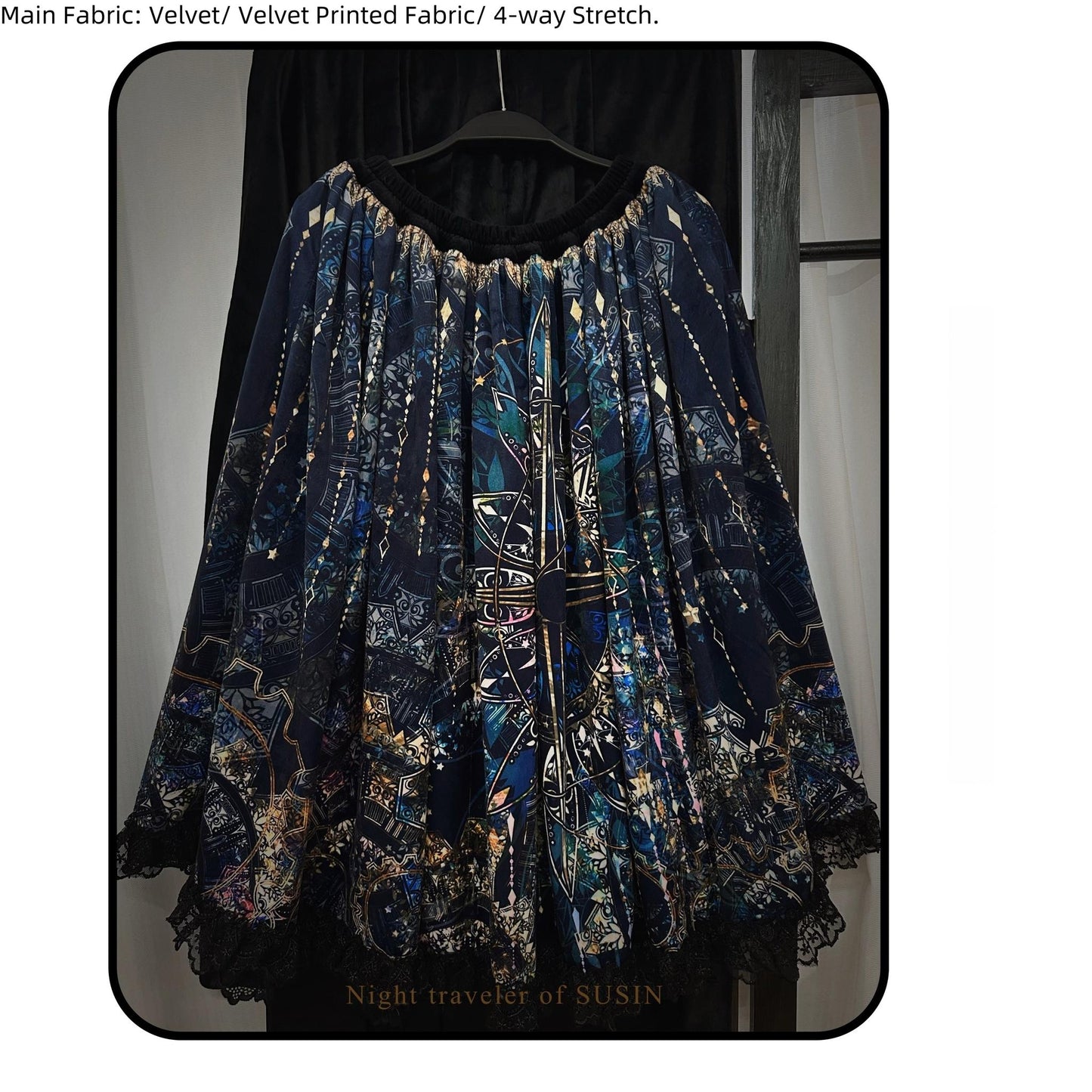 Susin Lolita~Night Traveler~Gothic Lolita Skirt Outfit Long Coat Shirt and Bustier Set