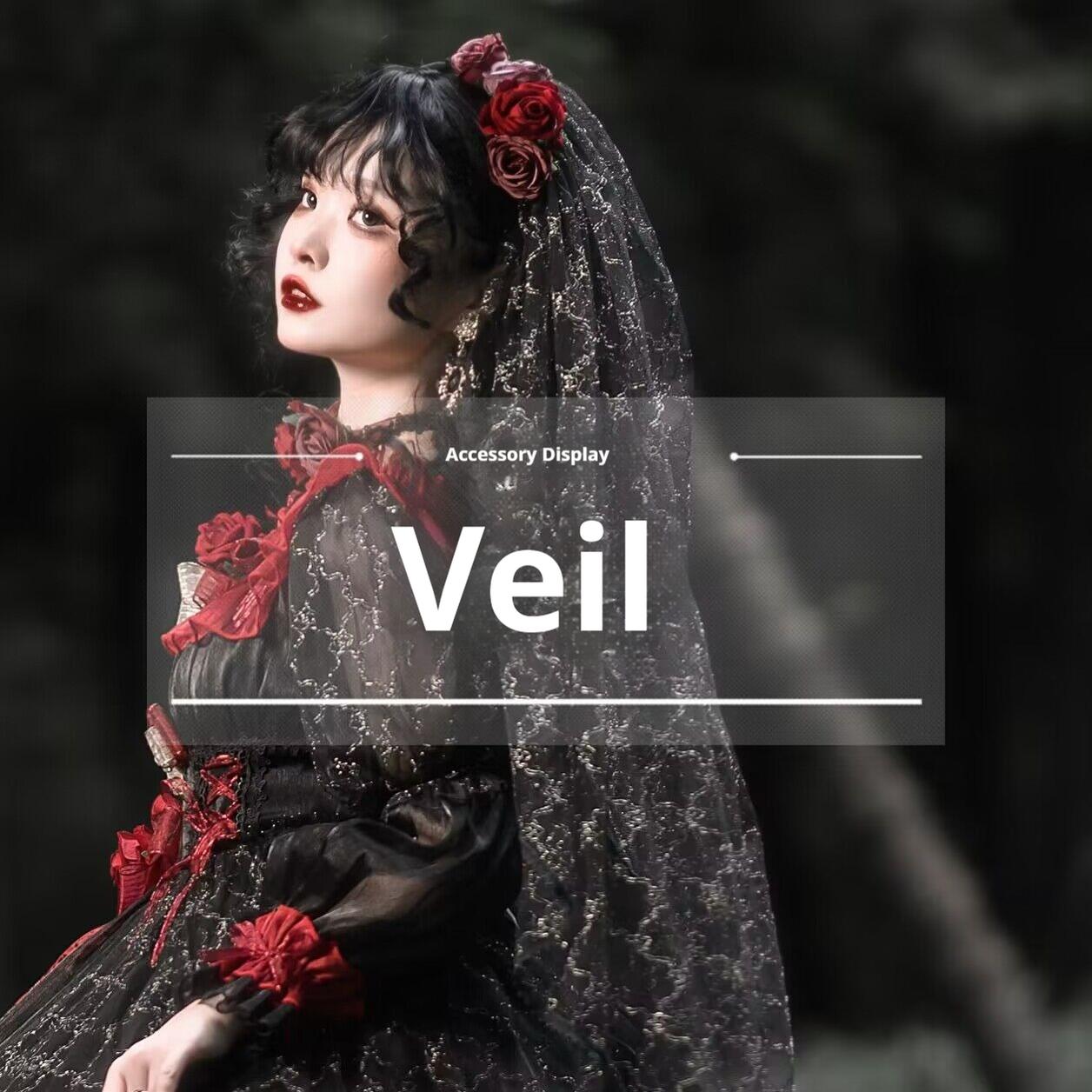 Uncle Wall Original~Night of Berea~Gothic Lolita OP Black and Red Lolita Dress