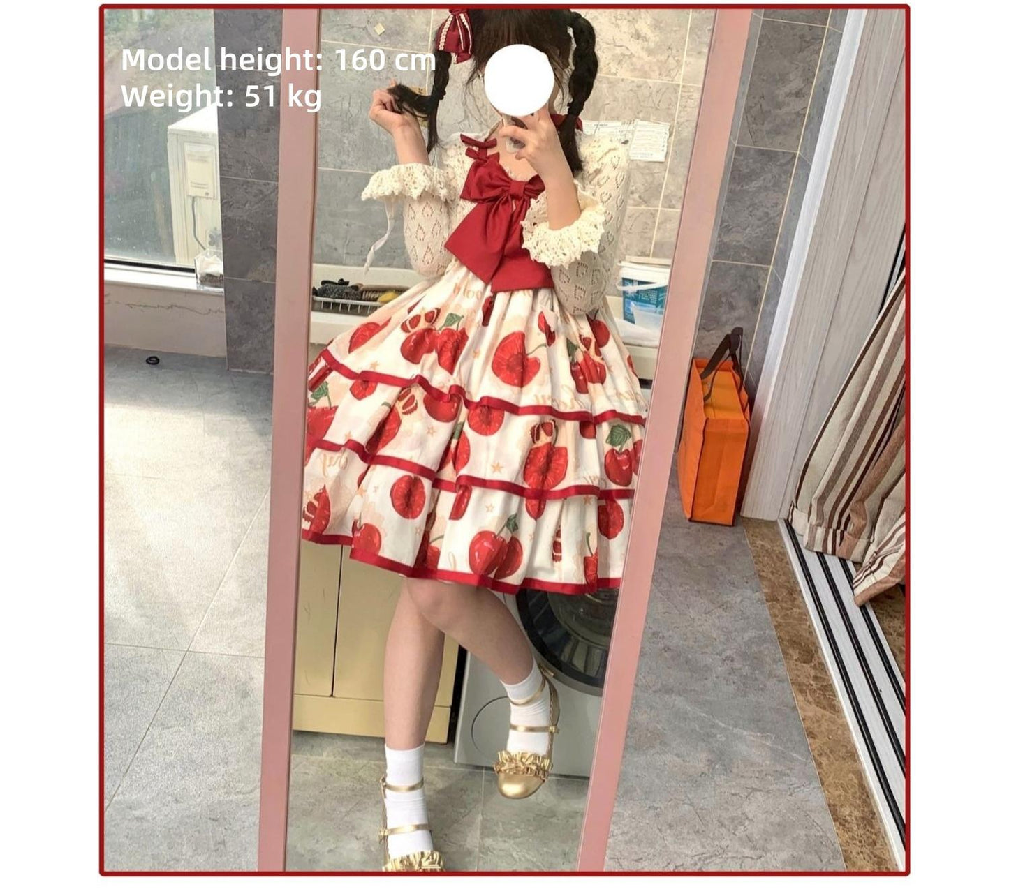 Polaris Lolita~Cherry Crown~Sweet Lolita JSK Three-tiered Dress