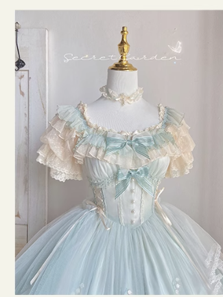 Mieye~Elegant Lolita JSK Flounce Hemline Multicolors