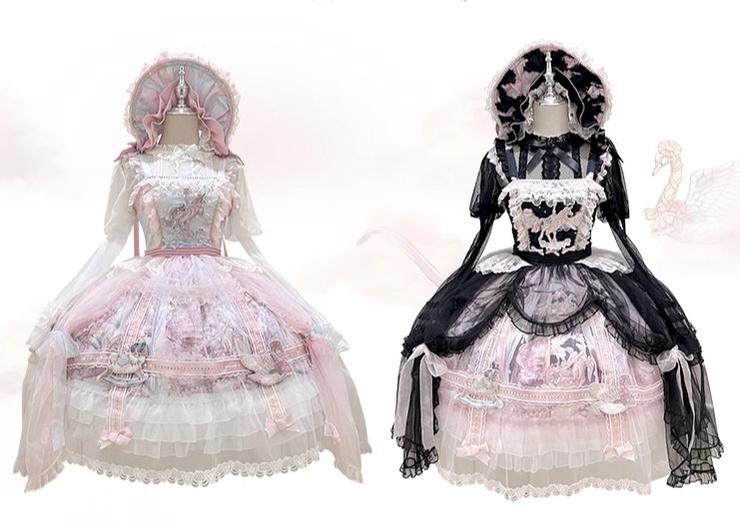 Urtto~Pegasus Park~Sweet Lolita JSK Dress Dual Color Princess Lolita Dress Set