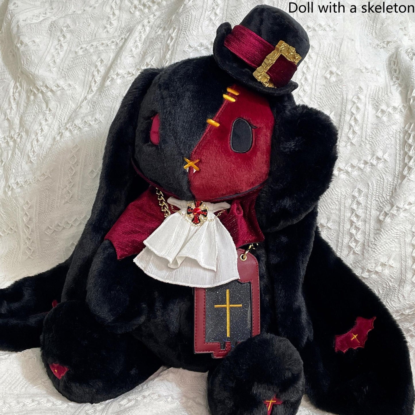 RosyDream~Kawaii Lolita Bunny Doll Bag Plush Doll with a Skeleton
