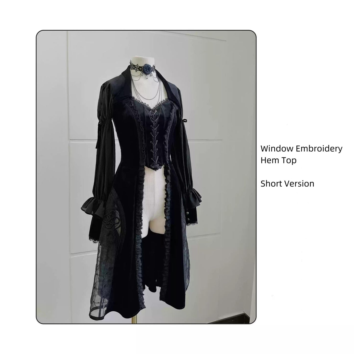 SUSIN~Night Traveler~Classic and Elegant Gothic Dress with Colorful Window Prints