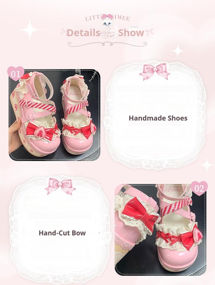 Aimee~Strawberry~Sweet Lolita High Platform Shoes Kawaii Lolita Shoes