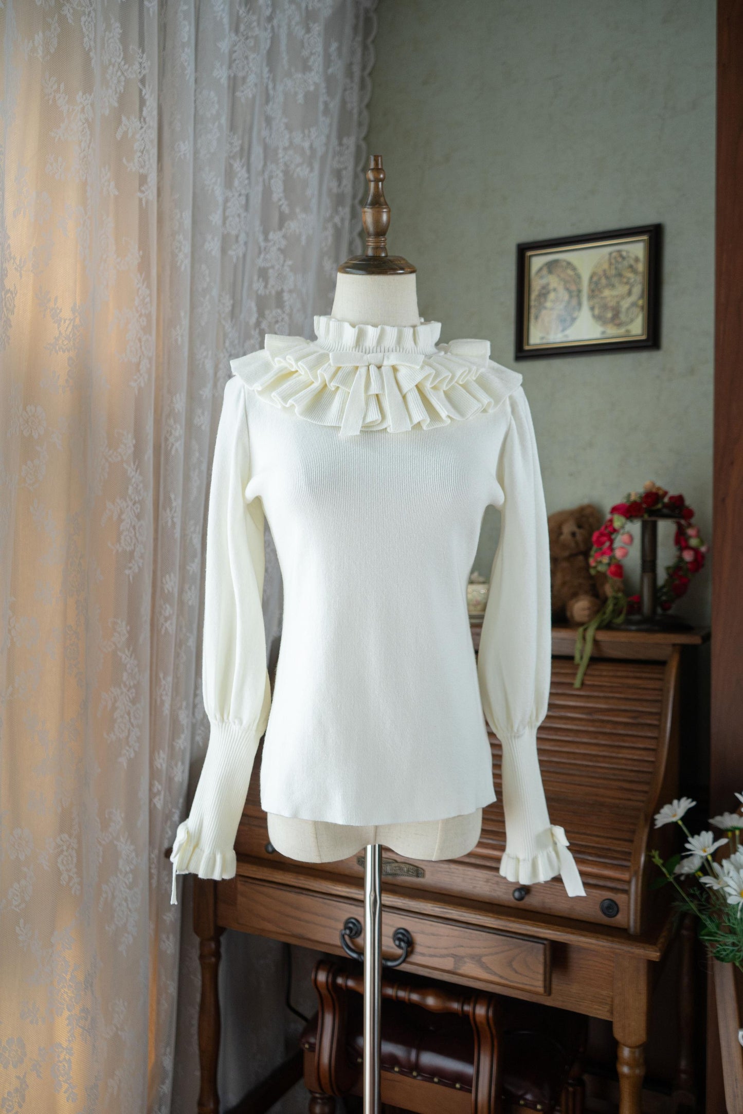 Miaoplus~Sweet Lolita Knit Sweater Long Sleeve Winter Lolita Top