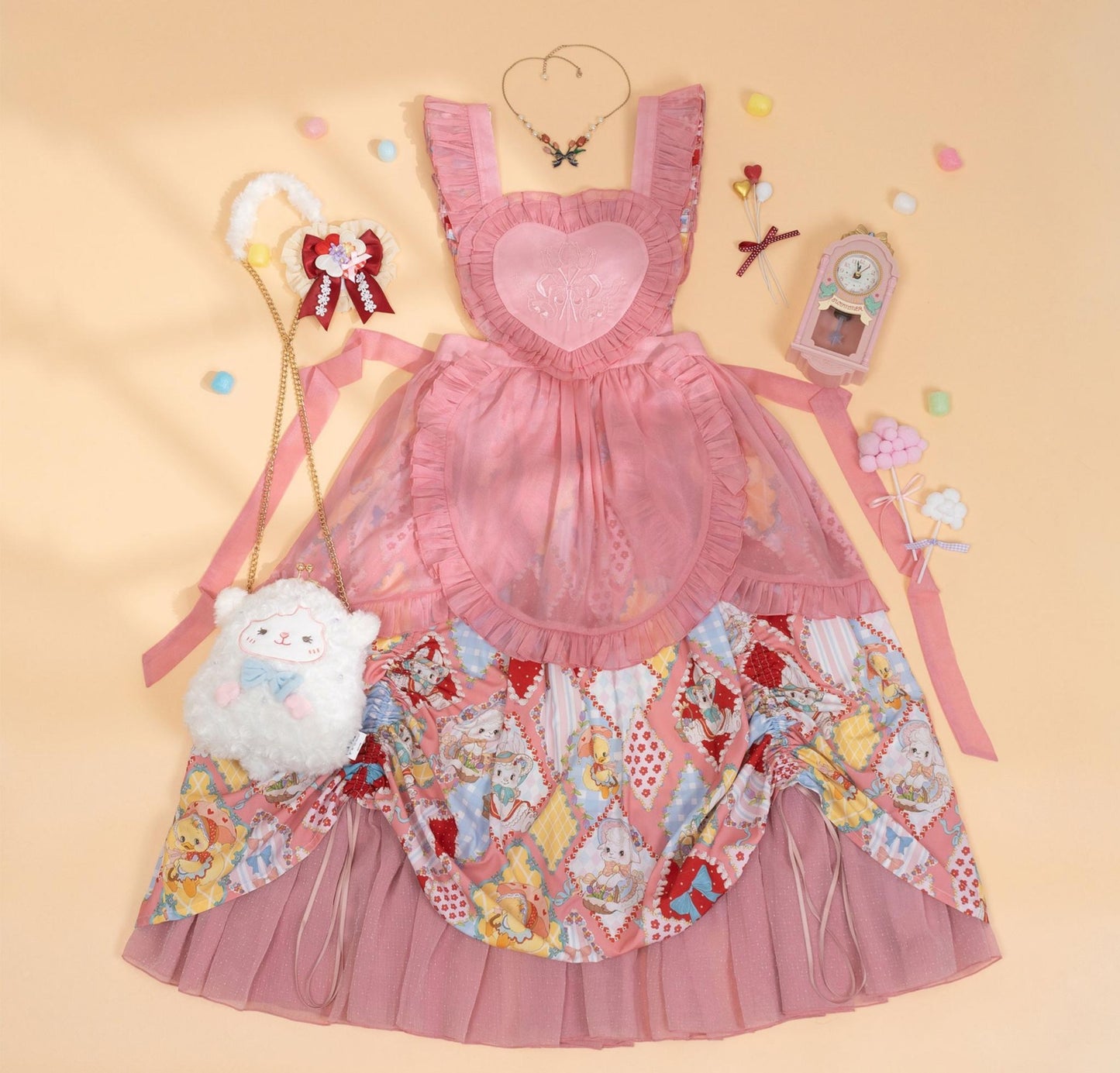 Southern Cross~Showa Kaleidoscope~Sweet Lolita OP SK and JSK with Rabbit Print