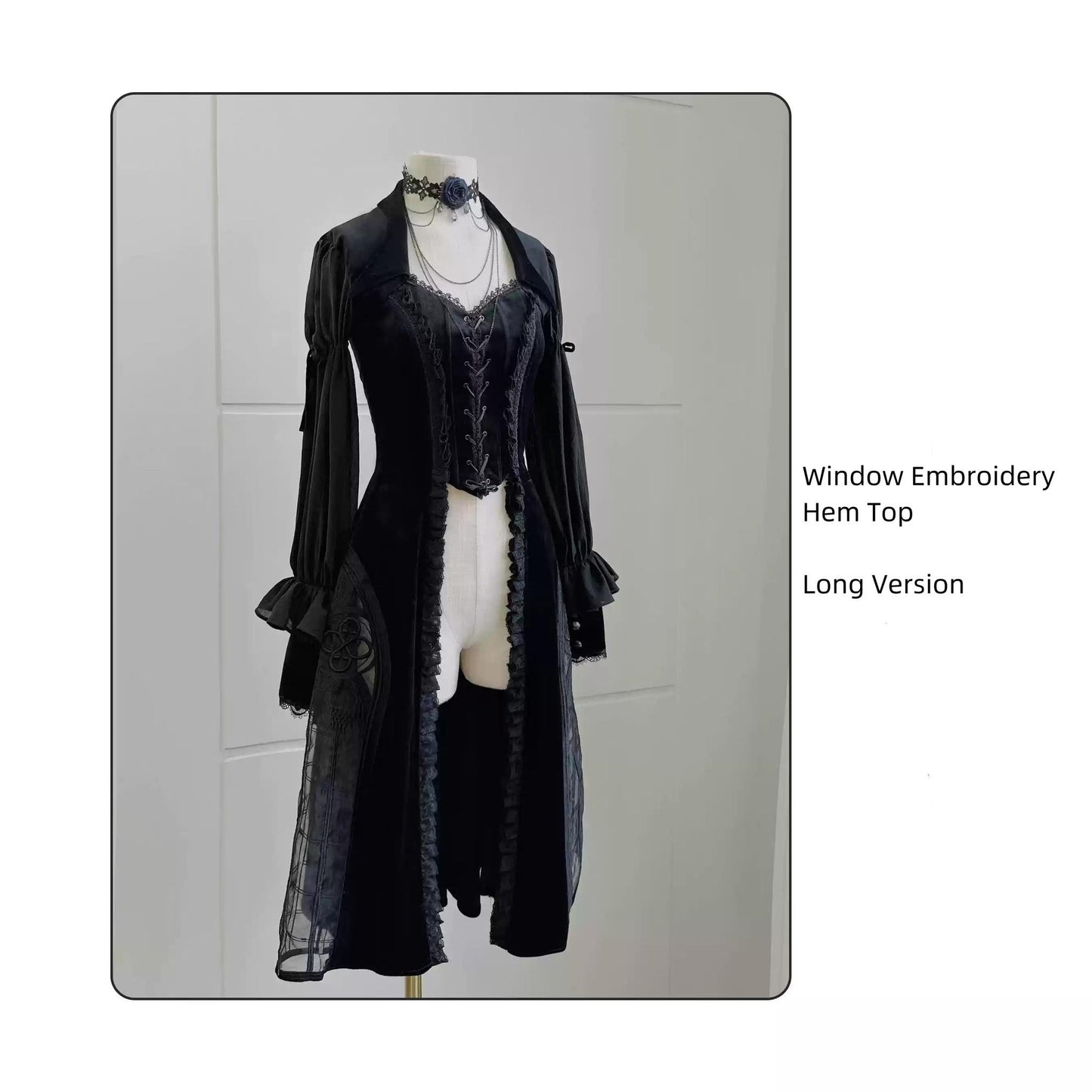 SUSIN~Night Traveler~Classic and Elegant Gothic Dress with Colorful Window Prints