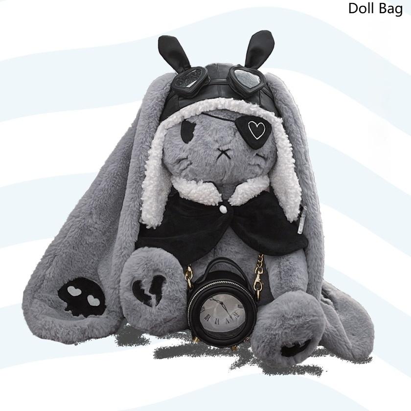 RosyDream~Kawaii Lolita Bunny Doll Bag Plush Doll with a Skeleton