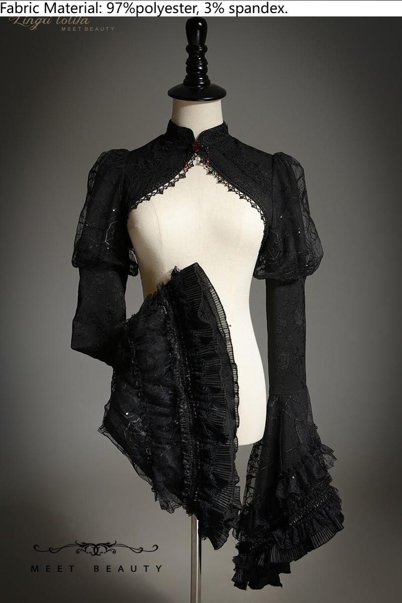 Lingxi Lolita~Lord of the Night~Gothic Lolita Skirt Suit Mermaid Skirt and Fishbone Bodice