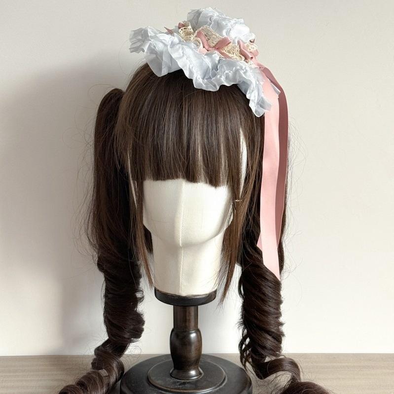 MAID~Spring of Mist~Sweet Lolita Bow Hairclip Bowler Hat KC
