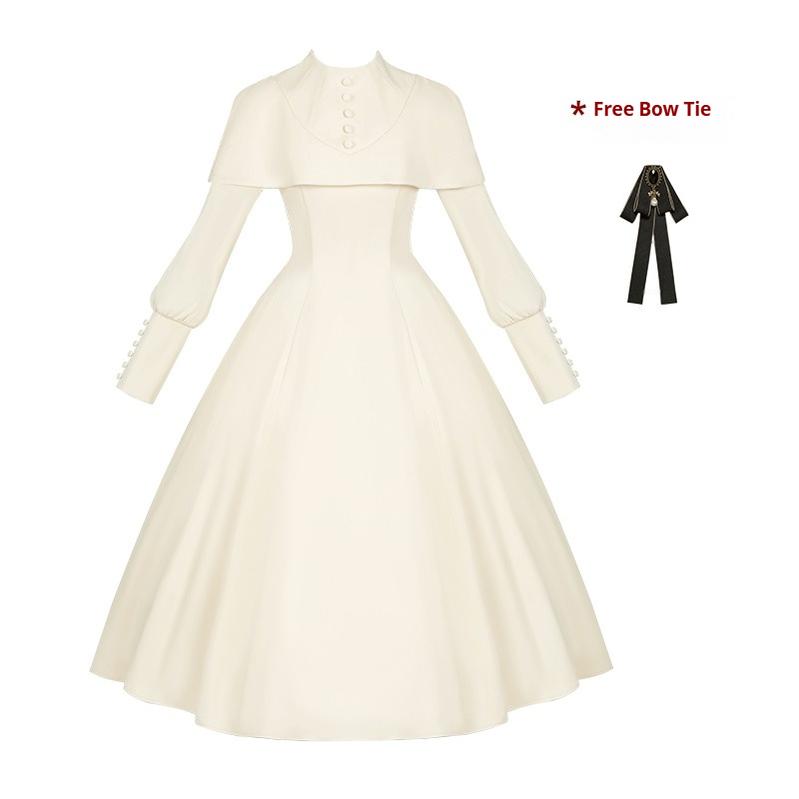 With PUJI~13th Night~Gothic Lolita OP Dress with Built-in Cape