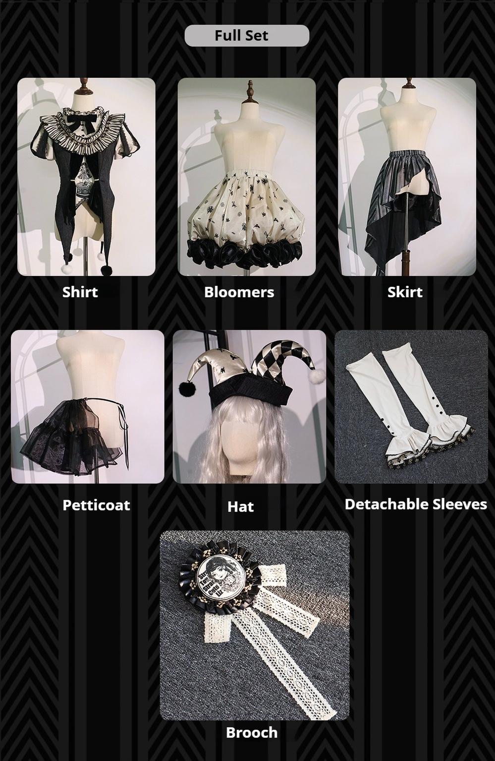 LizBird~Bizarre Toy Box~Halloween Gothic Lolita Skirt Suit Goth Shirt and Bloomers