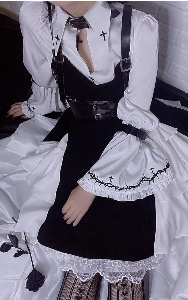 Caged Bird Hotel~Stockholm Lover~Black Gothic Lolita Corset Choker Armbands