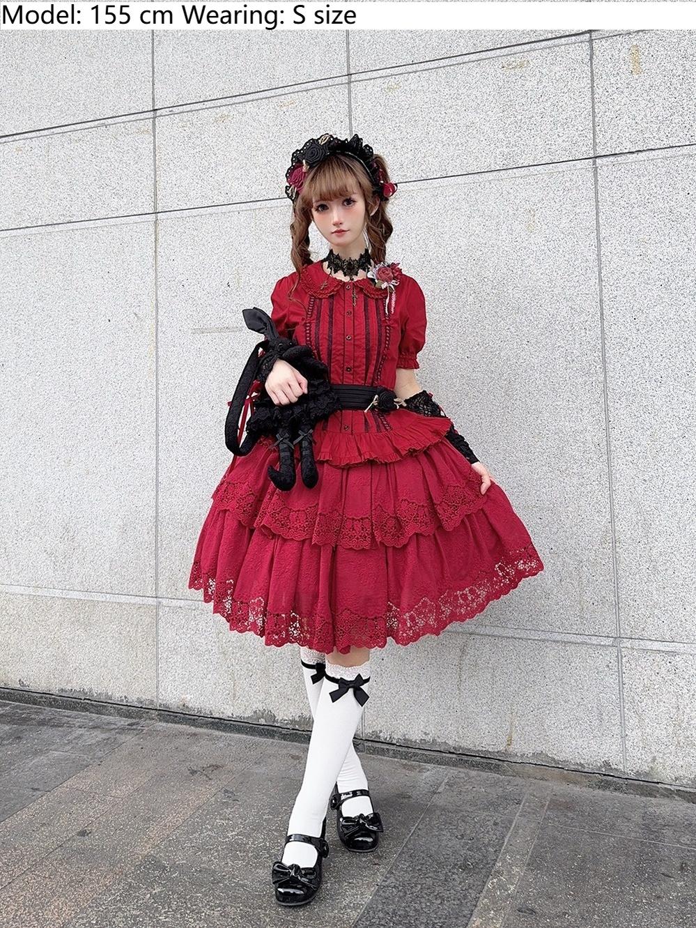 Miss Point~Forest Waltz~Classic Lolita Tiered Skirt Multi-layer Embroidered SK