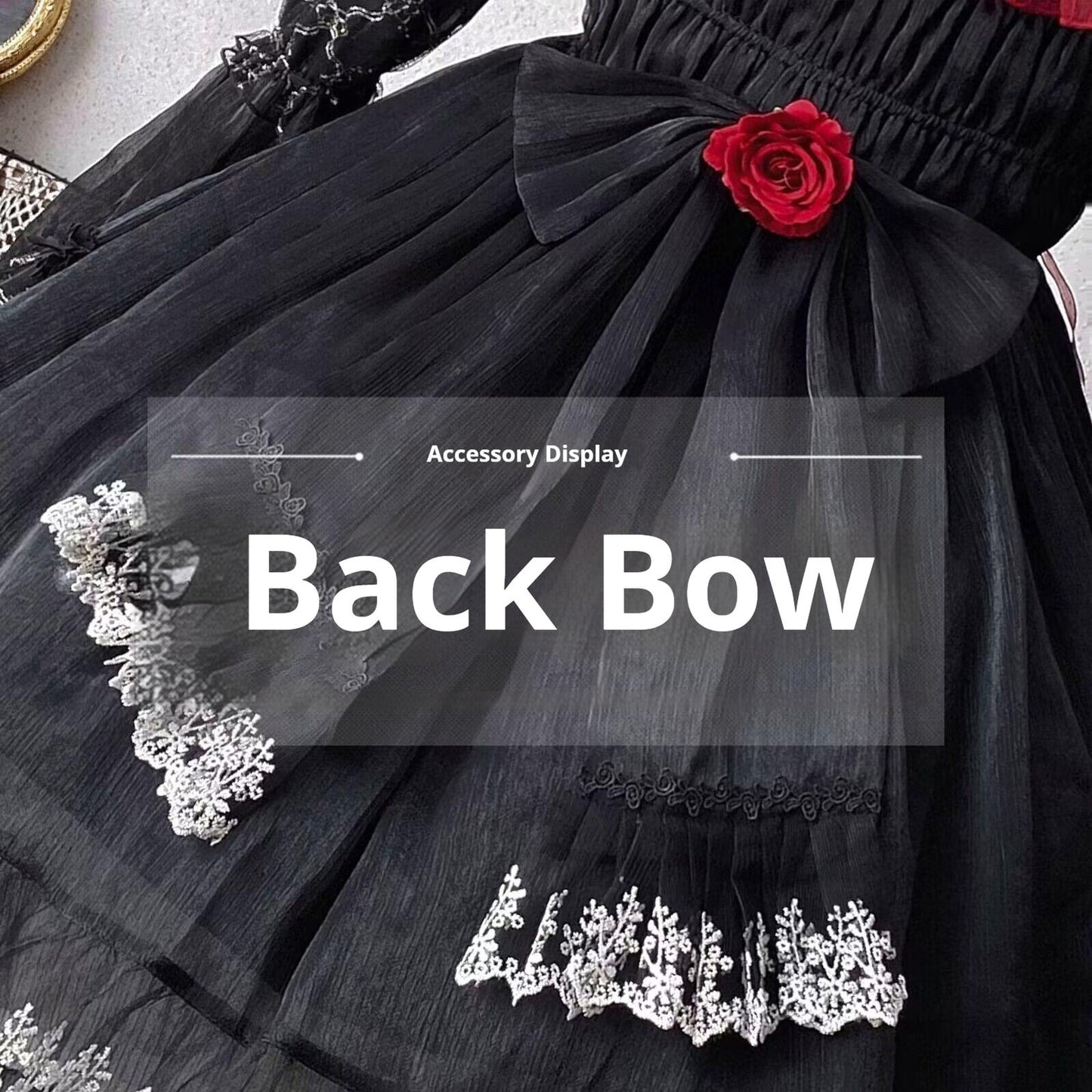 Uncle Wall Original~Night of Berea~Gothic Lolita OP Black and Red Lolita Dress