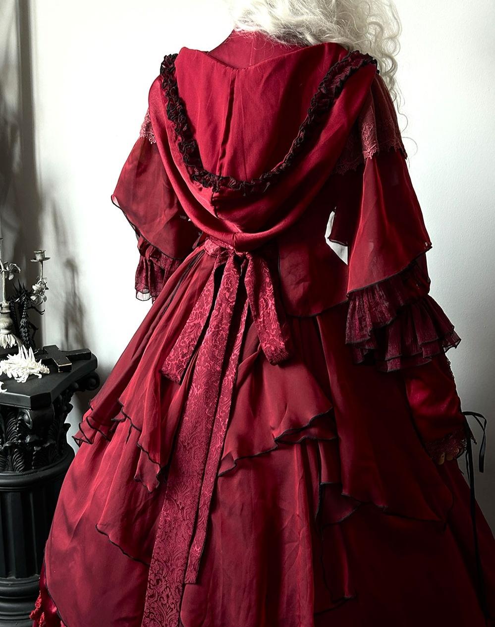 ZJstory~Gothic Lolita Cape Long-sleeved Shawl with Detachable Hood