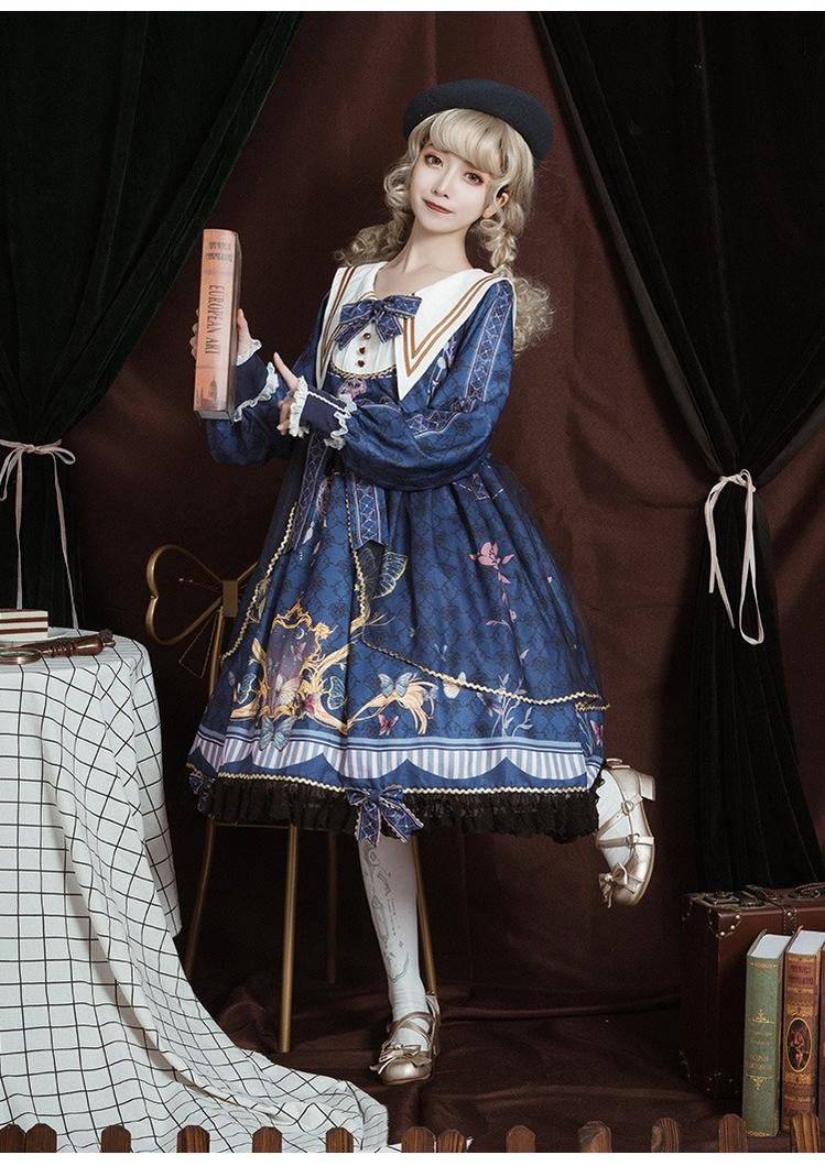 OCELOT~Classic Lolita OP Sailor Collar Elegant Lolita Dress