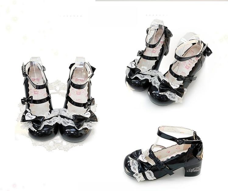 Aimee~Sakura~Sweet Lolita Heels Cute Mid-heel Mary Jane Shoes