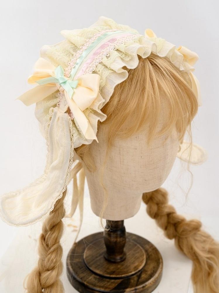 Mewroco~Country Patchwork~Country Lolita Accessory Apron Headdress and Brooch