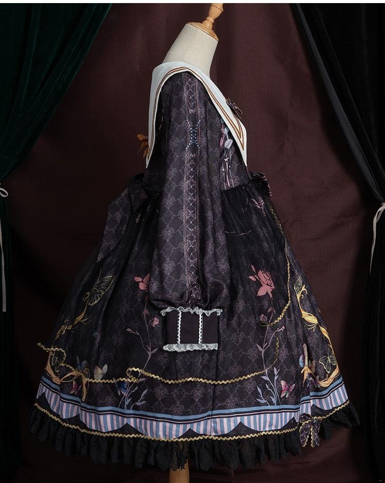 OCELOT~Classic Lolita OP Sailor Collar Elegant Lolita Dress