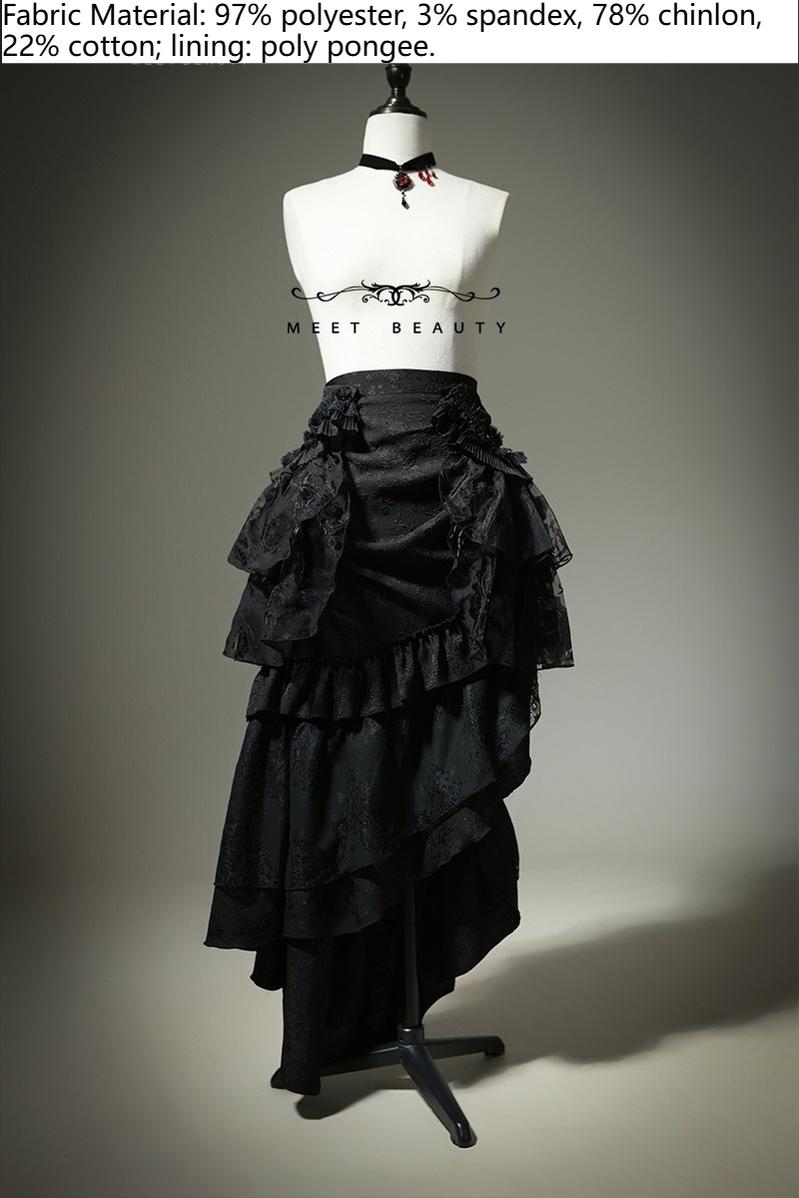 Lingxi Lolita~Lord of the Night~Gothic Lolita Skirt Suit Mermaid Skirt and Fishbone Bodice