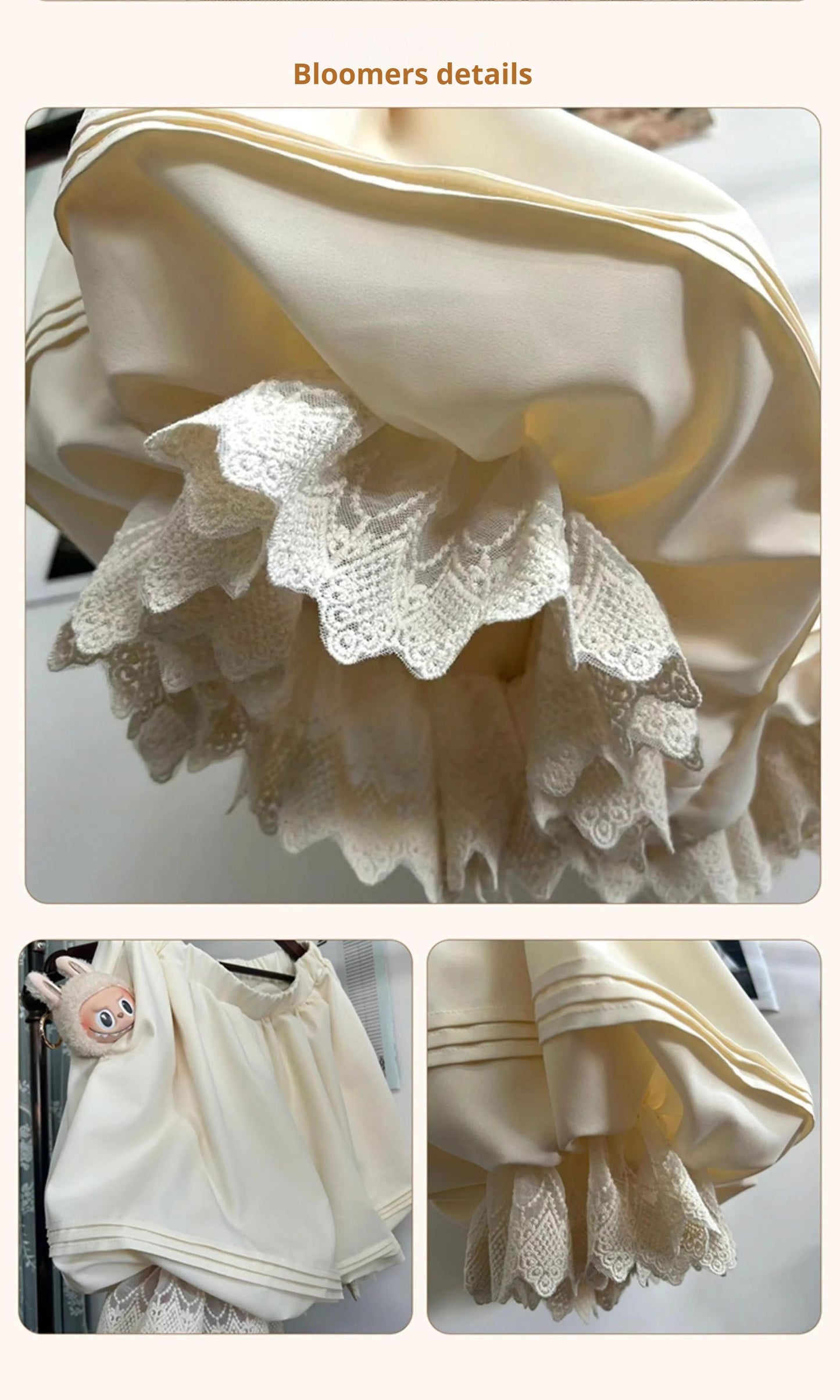 LizBird~Reincarnated Clock~Vintage Lolita OP Dress Set Lolita Bloomers